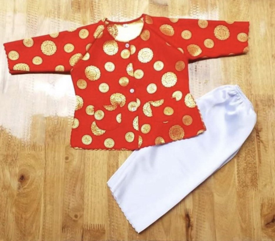 Áo bà ba cho bé gái, gấm Thái Tuấn, Shop Thỏ family