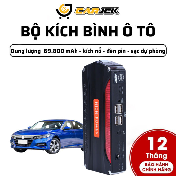 Bộ kích điện kích bình ắc quy ô tô dung lượng 69800 mAh đa chức năng pin dự phòng đèn pin bộ kích nổ ô tô đa năng