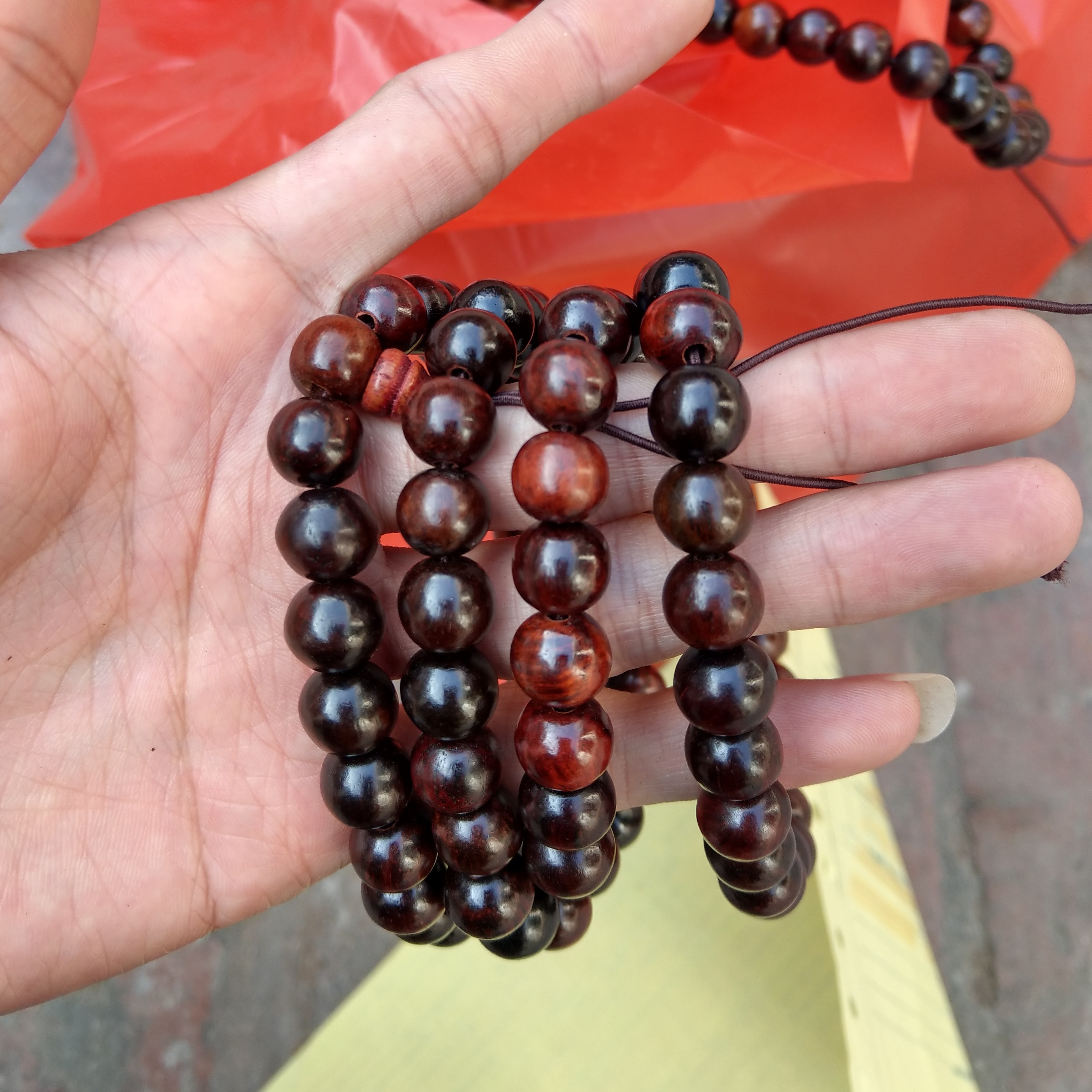 Tràng 108 hạt - gỗ trắc - size 10mm