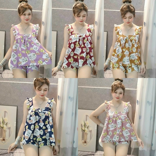 Đồ bộ ngắn nữ cánh tiên chữ đa màu dưới 52kg