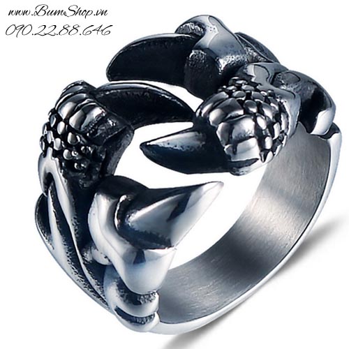 Nhẫn nam inox hình móng vuốt rồng