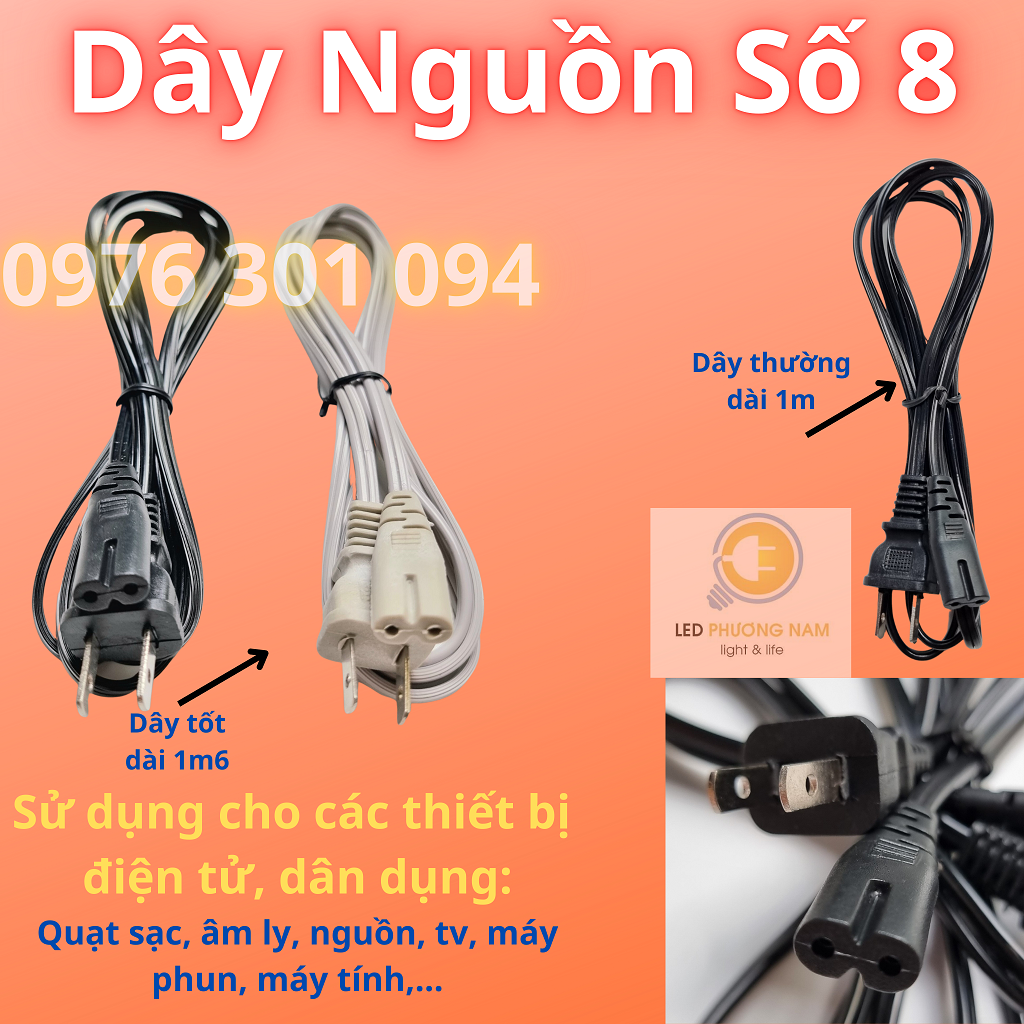 Dây nguồn số 8 thường và tốt