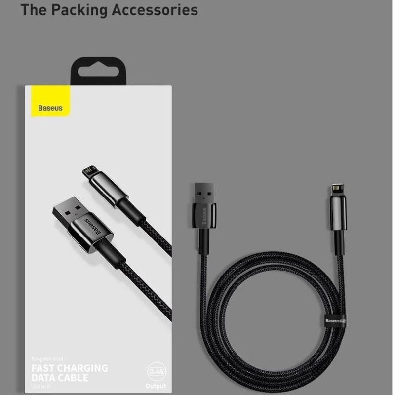 Cáp sạc nhanh truyền dữ liệu Baseus Tungsten Gold Fast Charging Data Cable dùng cho iPhone/iPad CALWJ-A01