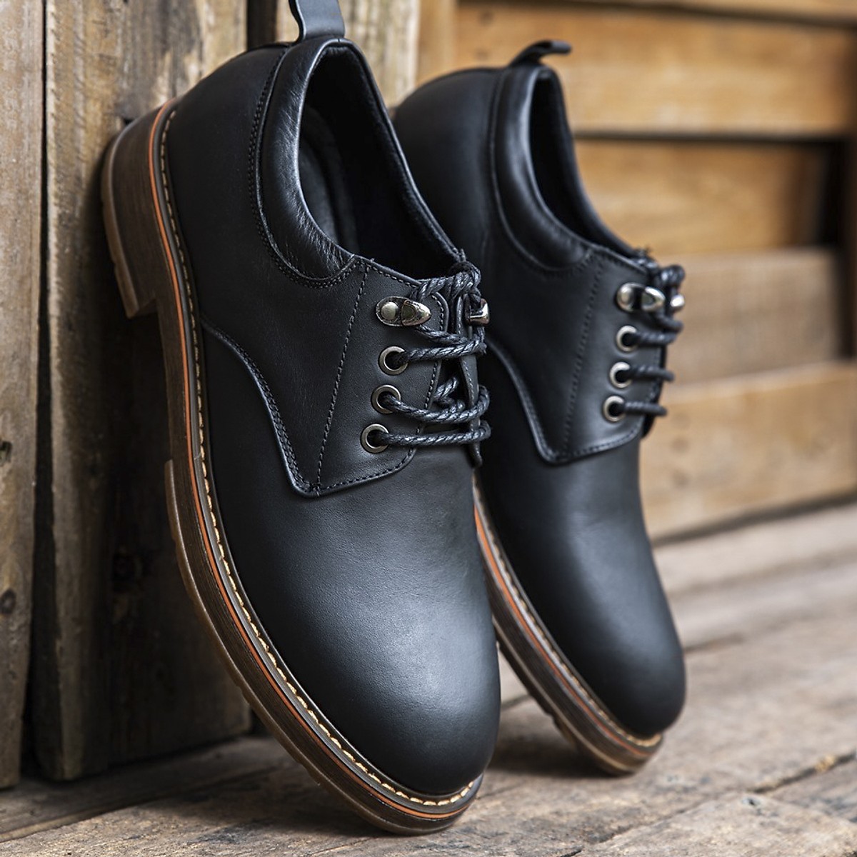 Giày Sneaker  nam buộc dây da bò cao cấp Udany - Giày nam đẹp - GBD012