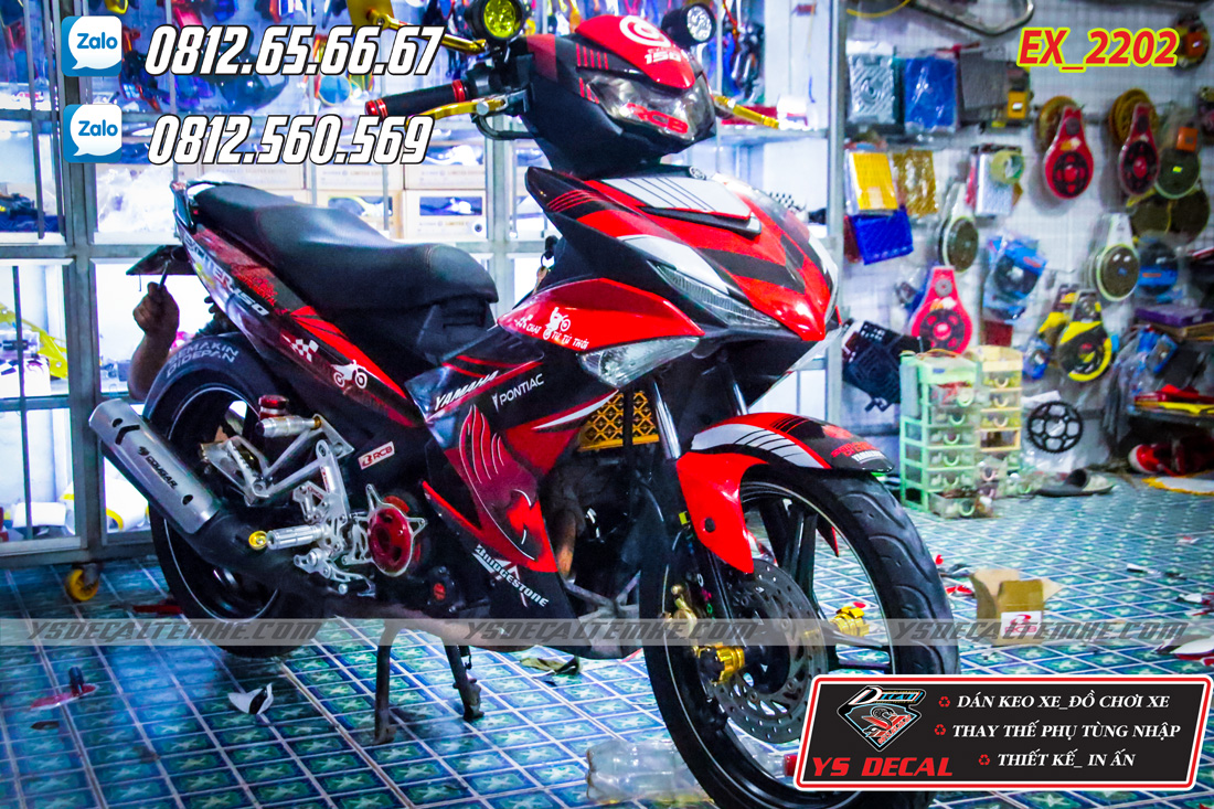 Tem trùm Exciter 150 đỏ đen có thể đổi màu hoặc thay đổi theo ý khách hàng