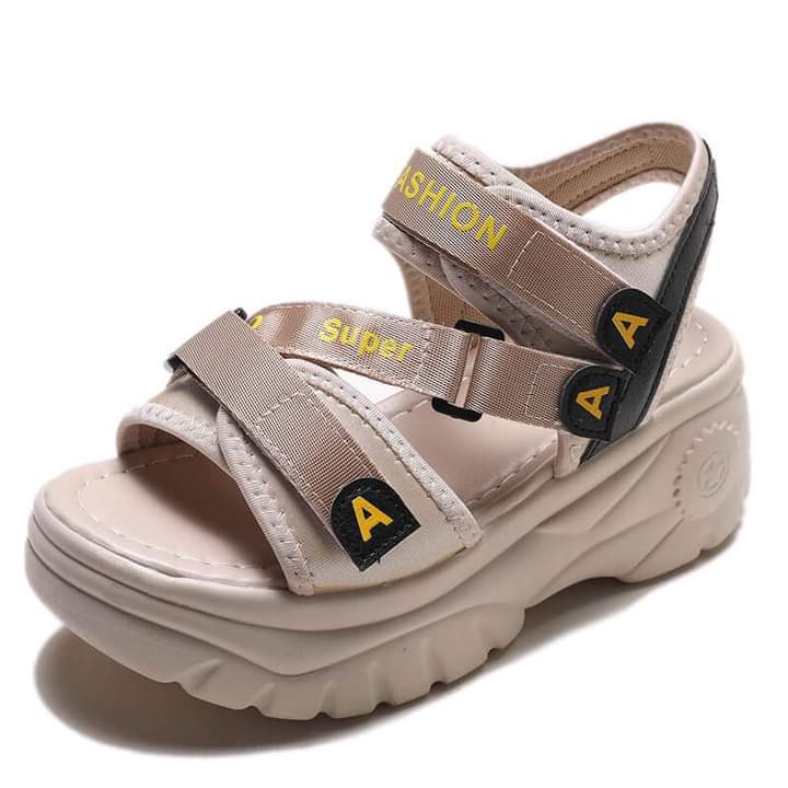 Sandal ulzzang Chữ A  đế cao 5p 3 quai 2 màu siêu đẹp