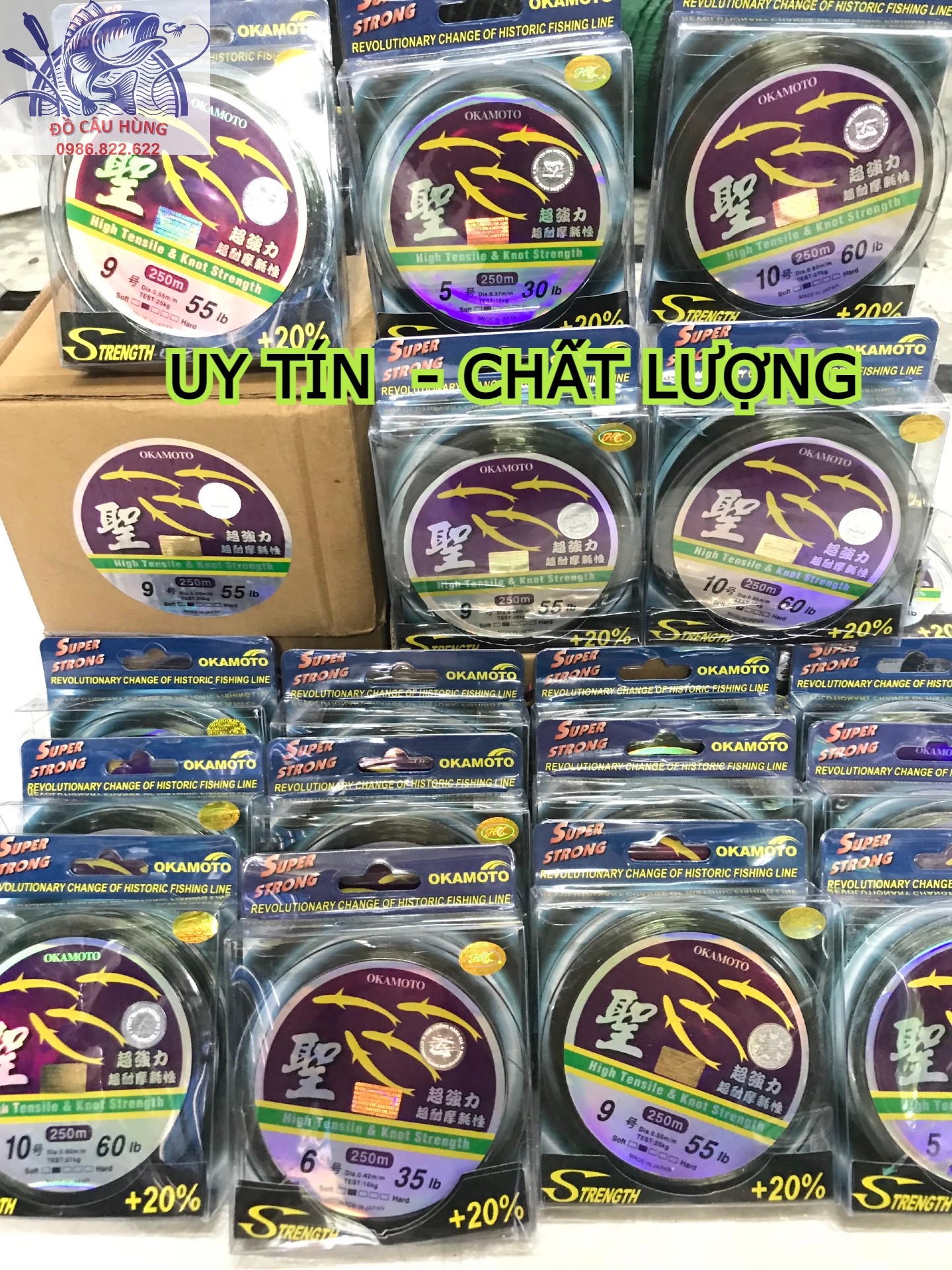 Cước câu cá okamoto made in japan. cước 4 con cá. cước cá cơm