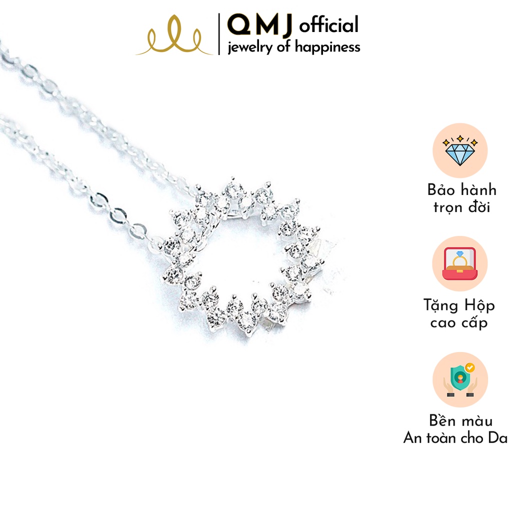 QMJ Dây chuyền mặt trời nạm đá sáng tinh tế thanh lịch với thiết kế hình mặt trời đính đá mang lại vẻ đẹp cuốn hút và nổi bật cho người đeo - QDL0273