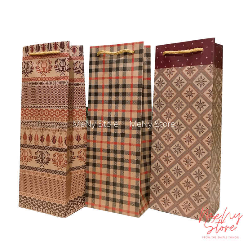 Combo 10 túi giấy đựng rượu, túi đựng chai rượu vang đơn và đôi