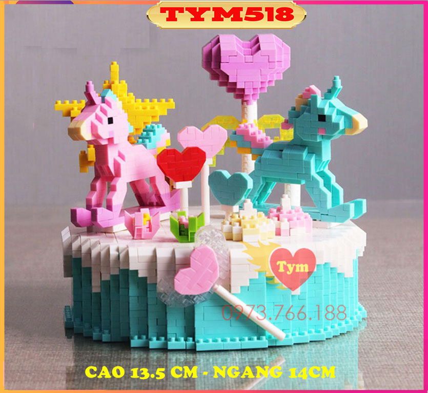le go bánh kem sinh nhật đồ chơi Xếp hình lắp ráp nanoblocks cho bé HC MAGIC 1016 1894 Mảnh Ghép