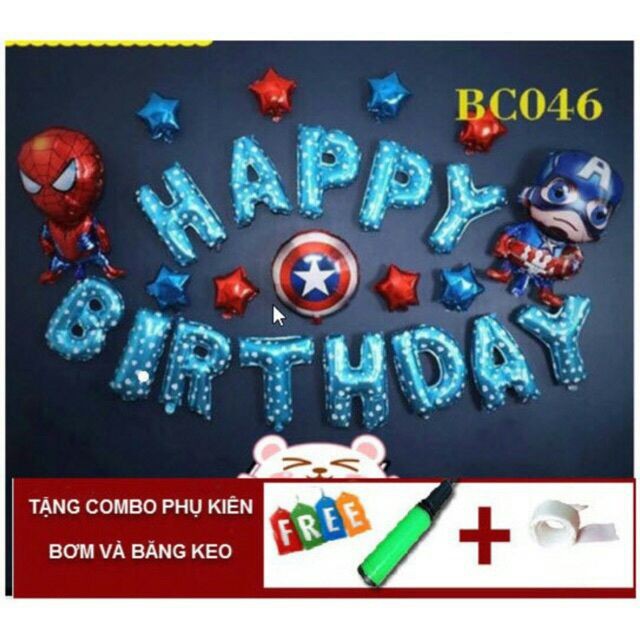 Trang trí sinh nhật ❤️❤️ Set bóng trang trí sinh nhật siêu nhân cho bé trai sn03RẺ ĐẸP