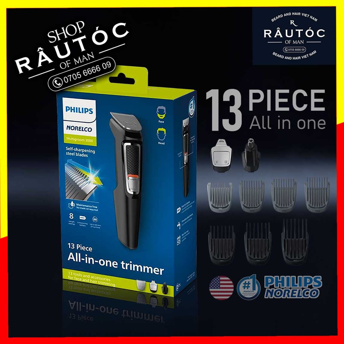 Tông đơ tỉa râu tóc lông mũi Philips Norelco Multigroom 3000