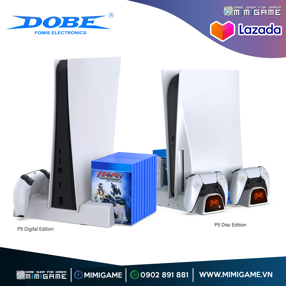 Đế đứng kiêm quạt tản nhiệt ps5 đa chức năng dobe multifunctional cooling stand tp5-1511