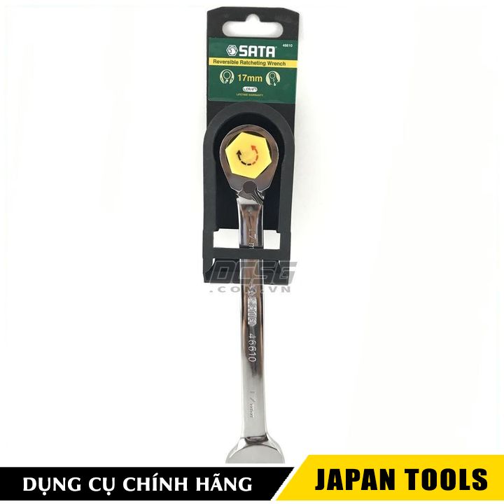 Cờ lê vòng miệng tự động đảo chiều 17mm Sata 46610 | Japan Tools