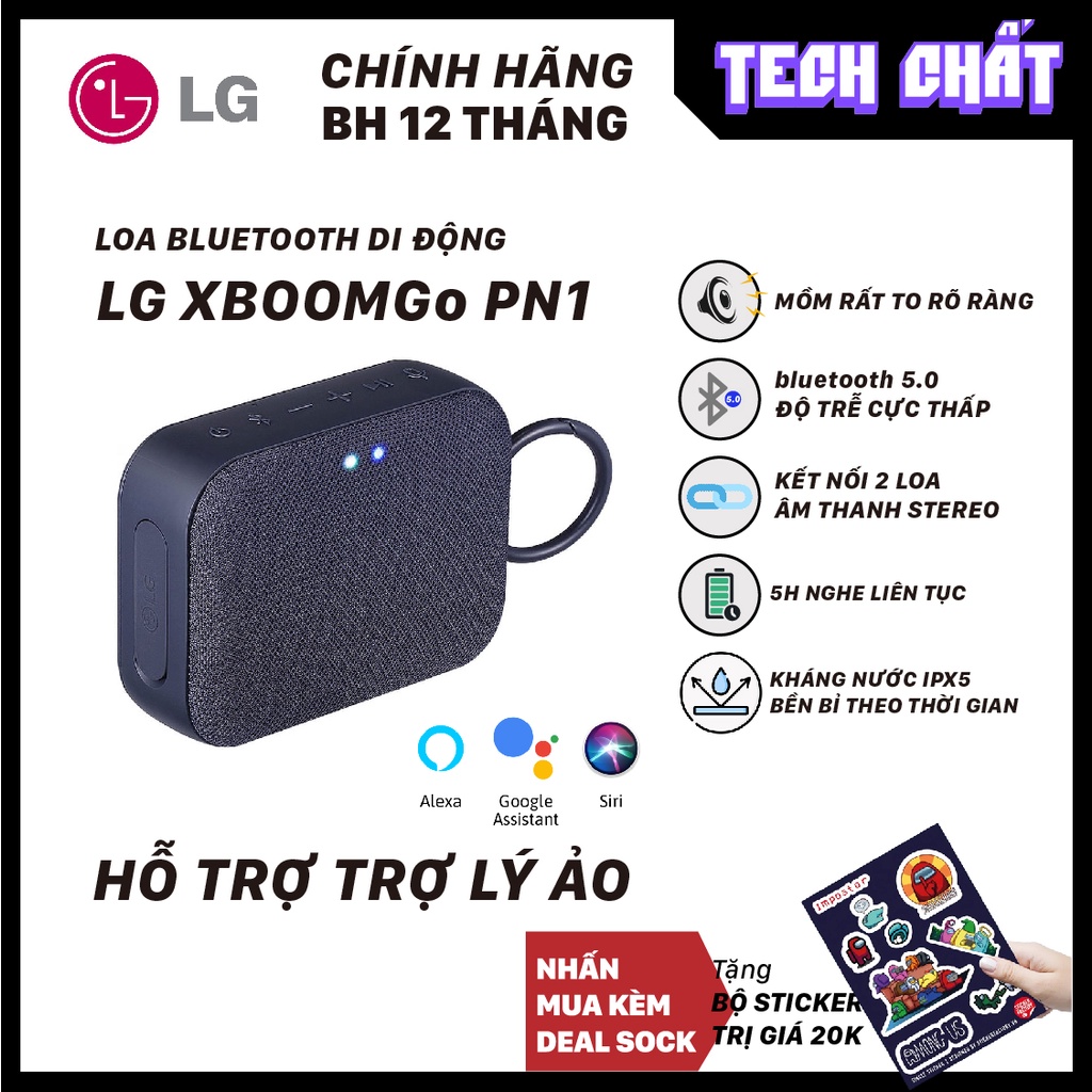 Loa bluetooth lg xboom go pn1 siêu bền siêu nhỏ gọn kháng nước