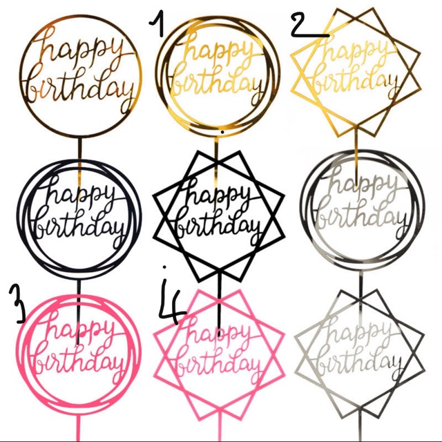 Cây trang trí bánh sinh nhật chữ happy birthday