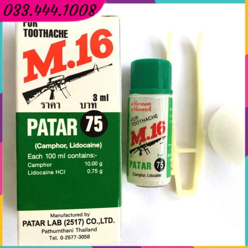 Dầu bôi giảm đau răng patar m16 thái lan 3ml - gò vấp