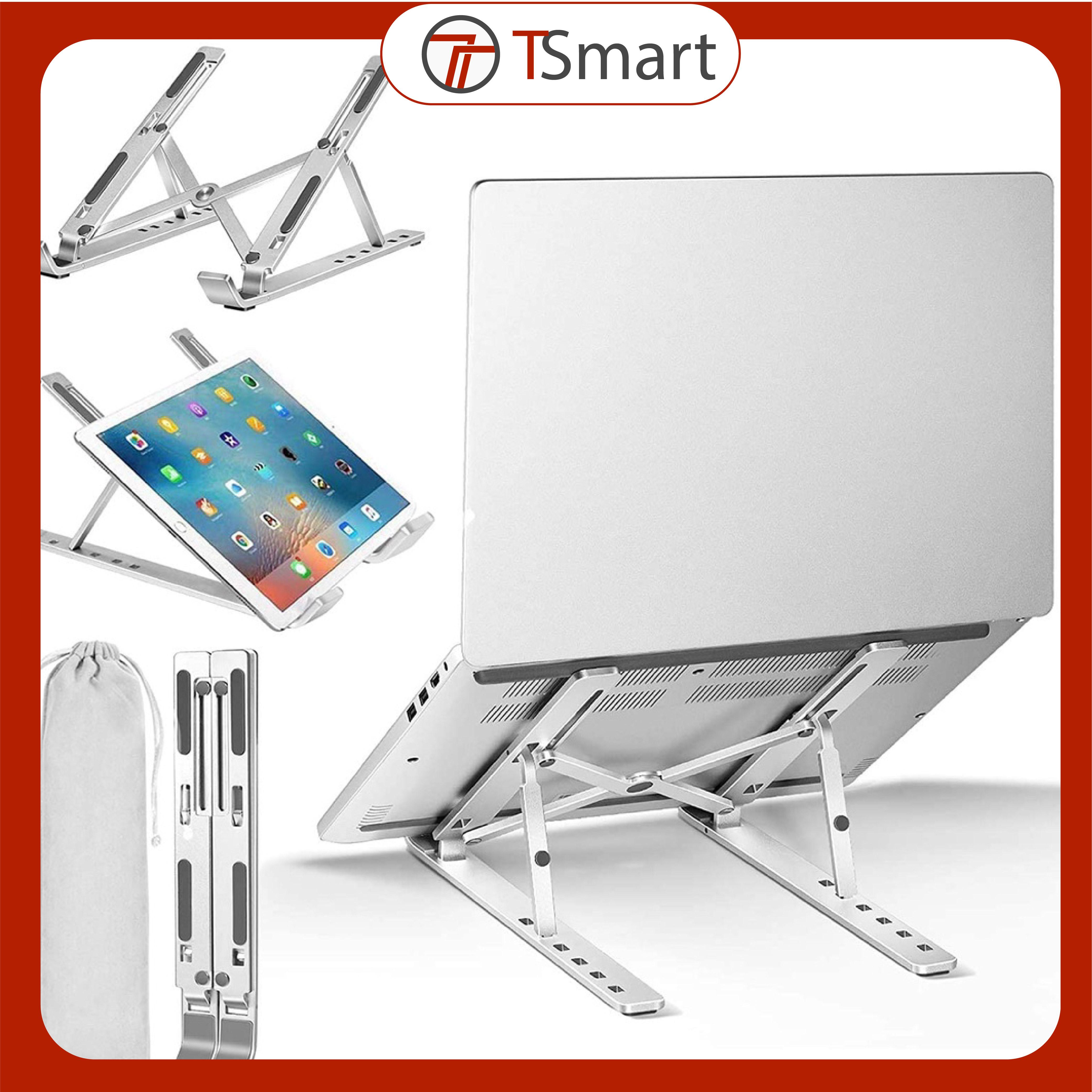 Giá đỡ laptop, macbook, nhỏ gọn tiện dụng chắc chắn, kệ đỡ máy tính nhôm cao cấp chống mỏi cổ, đế tản nhiệt kê laptop