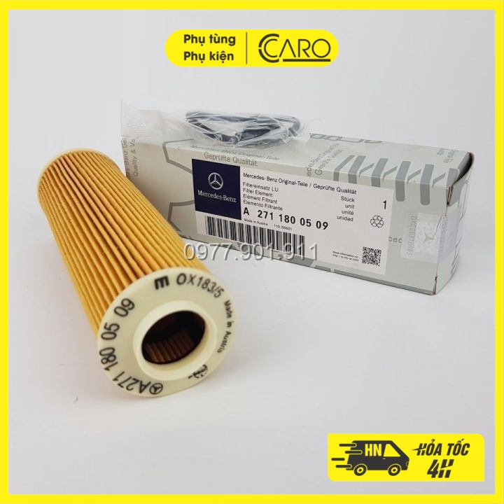 Lọc nhớt (lọc dầu) động cơ xe Mercedes-Benz C180, C250, E200, E250, SLK (Mã:2711800509/2711840325/2711840425/2711840525)