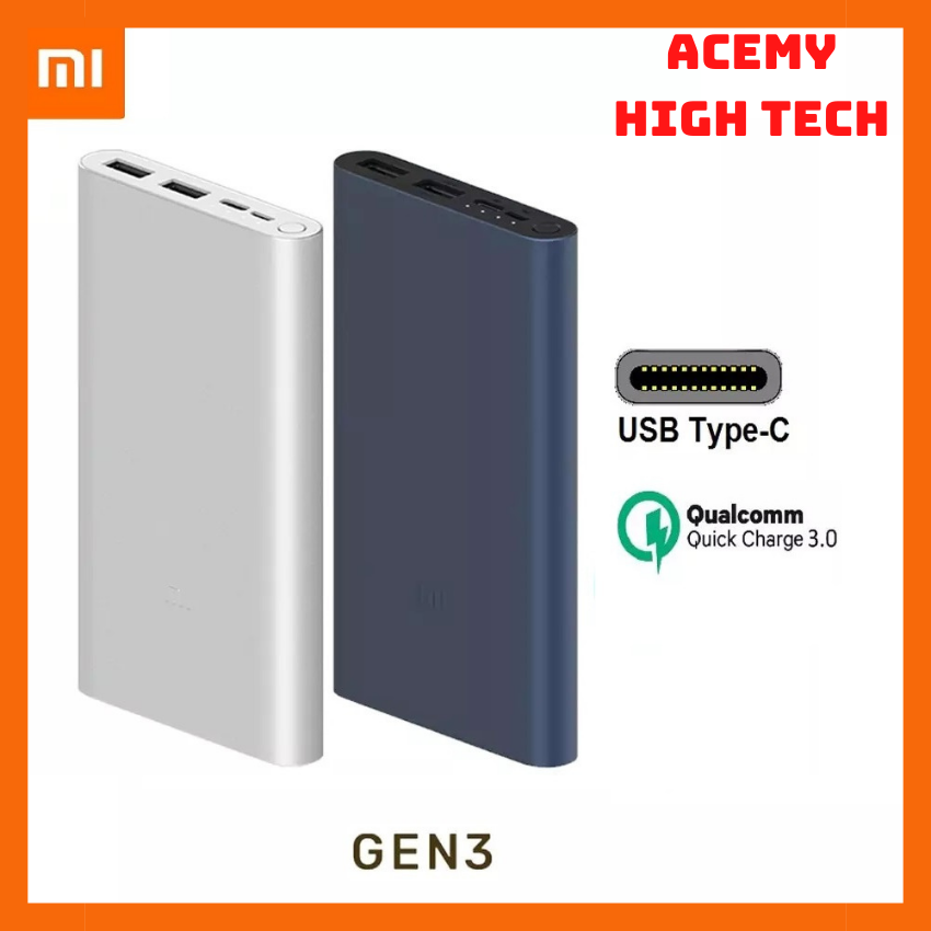 Pin sạc dự phòng xiaomi 10000 mah gen 3 qc 3.0 18w - acemy high tech, pin dự phòng, sạc dự phòng samsung, pin sạc dự phòng xiaomy, sạc dự phòng mini, pin dự phòng mini, pin sạc dự phòng dung lượng lớn