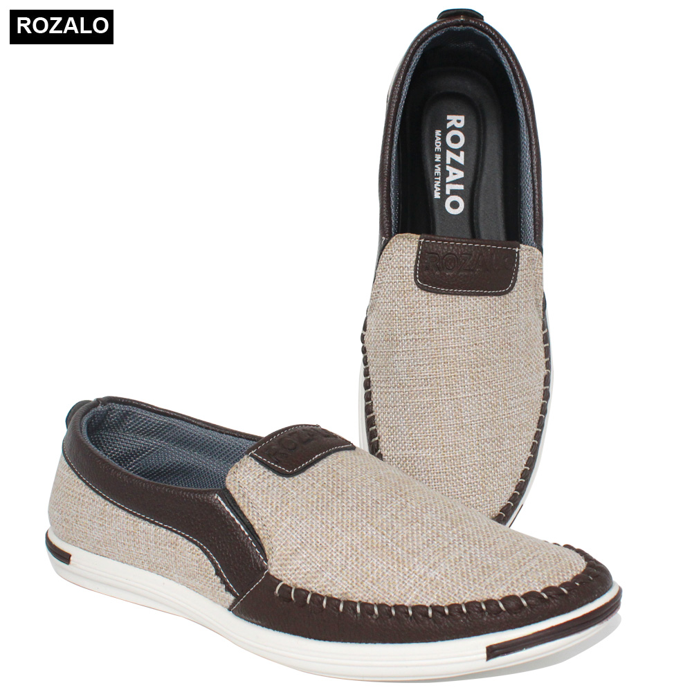 Giày lười vải khâu siêu bền thời trang nam Rozalo R4318