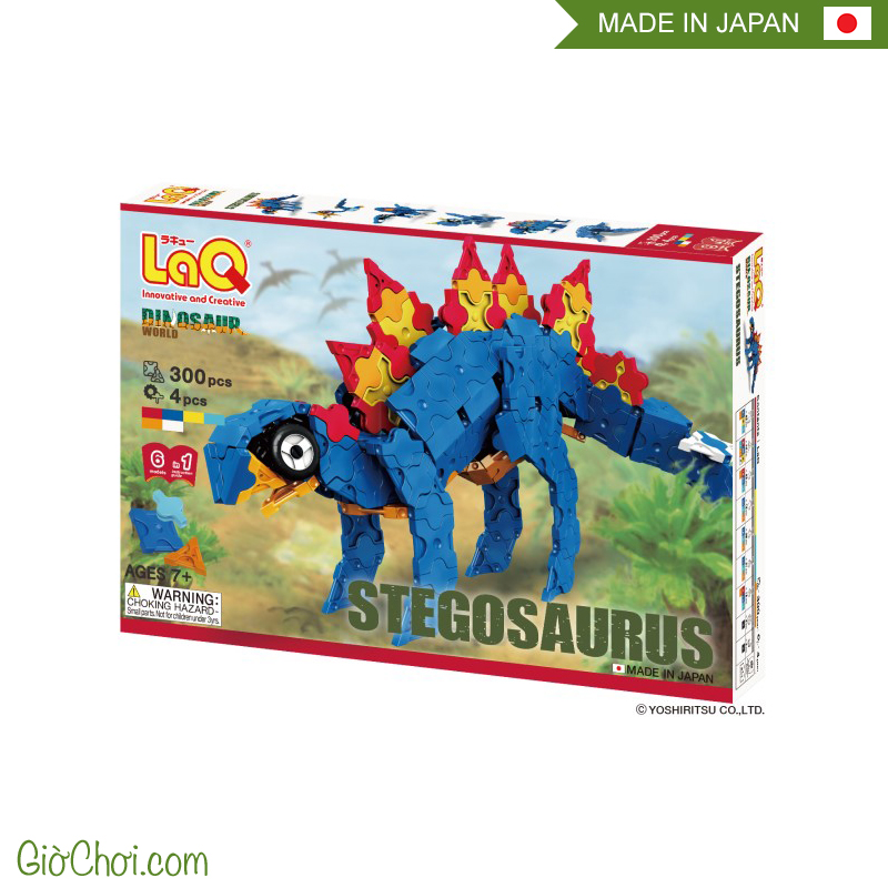 Bộ lắp ráp 6 mô hình khủng long LaQ Dinosaur World Stegosaurus