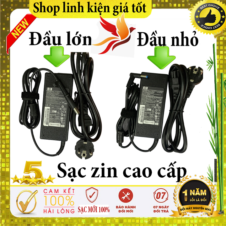 Sạc laptop HP 18.5v - 3.5a / 19v - 4.74a / 19.5v - 4.62a, 65w / 90w Zin cao cấp - Sạc hp 18.5v - 3.5a / 18.5v - 4.74a  - sạc hp chân nhỏ - sạc hp chân lớn - sạc hp 65w - sạc hp 90w - sạc laptop hp probook - sạc laptop hp pavilion