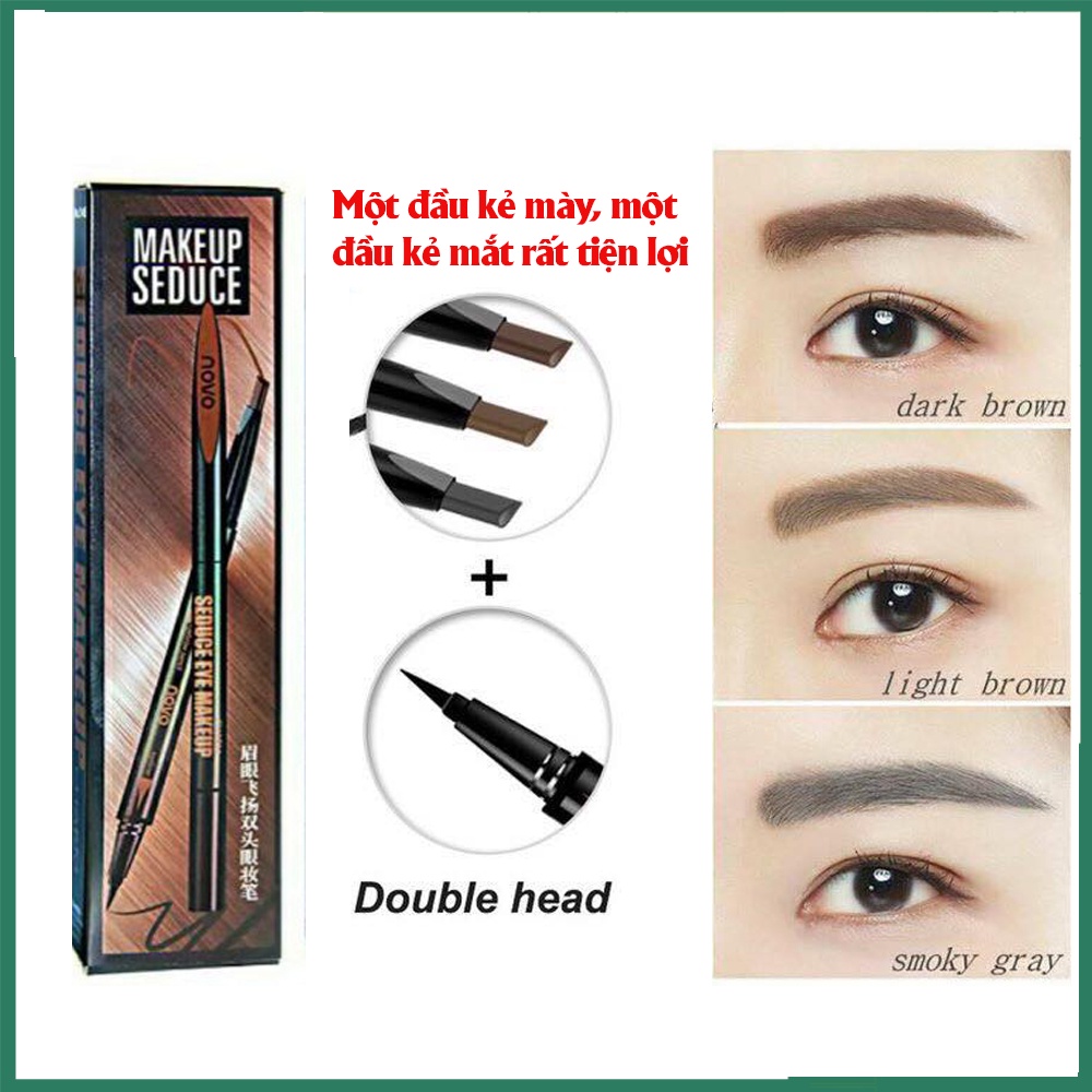 Chì kẻ mày 2in1 novo makeup kẻ mày + kẻ mắt 2 đầu