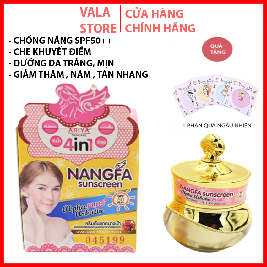 Kem Chống NắngChe Khuyết Điểm Dưỡng Trắng Da 4 In 1 Nangfa Sunscreen Thái Lan 20Gr