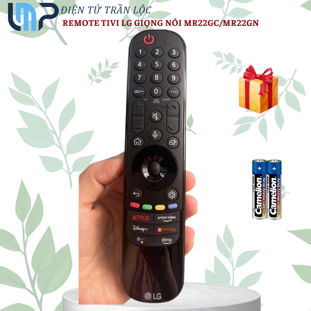  Remote điều khiển tivi LG MR22GC MR22GN Giọng nói - Chuột bay điều khiển TV LG SMART - Tặng kèm pin  Lưu ý: chọn đúng mẫu remote LG đang dùng tại nhà giống hoàn toàn mới sủ dụng được tốt nhất !!!  Hàng mới 100%  Loại: điều khiển tivi  Nguồn: 2 viên pin A 