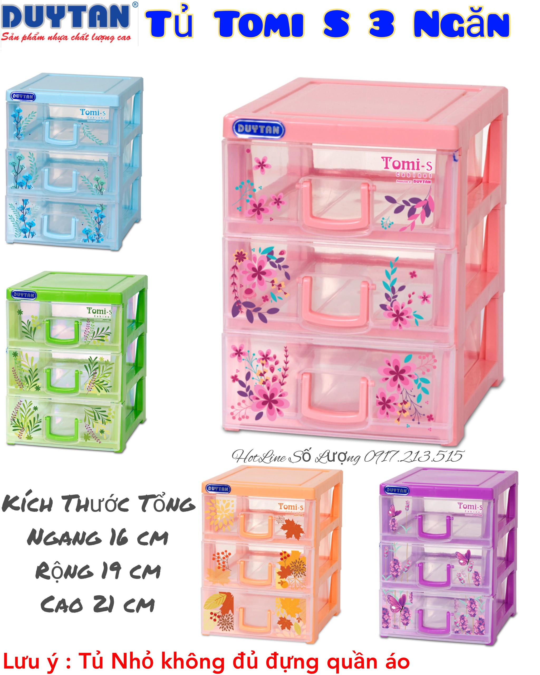 Tủ nhựa Duy Tân Mini Tomi S - 3 ngăn