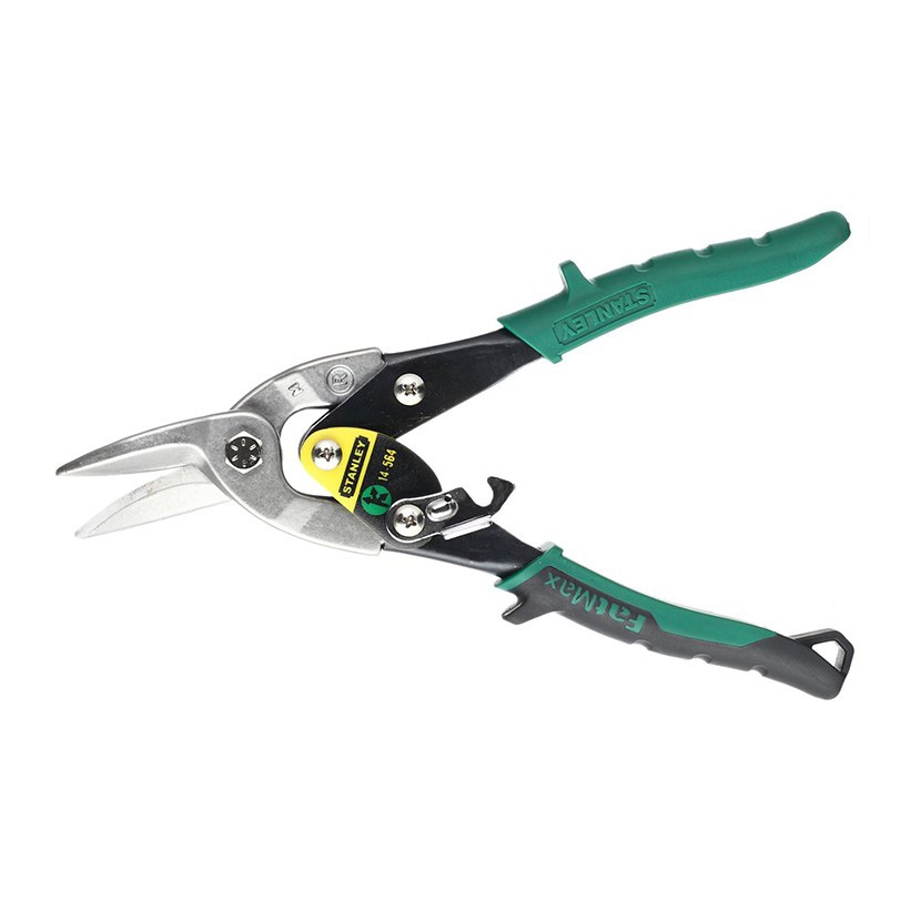 Kéo cắt tôn maxsteel mũi cong trái cán xanh 10 /254mm stanley 14-564