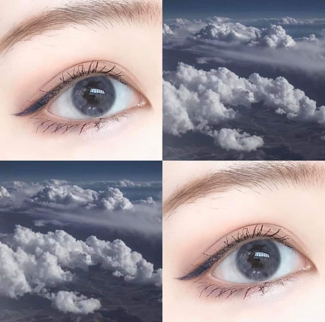 Combo Kính Áp Tròng Màu Xám 1 Năm Hàn Quốc Tặng Khay Gương Mini Dụng Cụ Kẹp Gắp, Contact Lens Vassen , Cao Cấp Màu Chuẩn Lên Hình(MS:97)