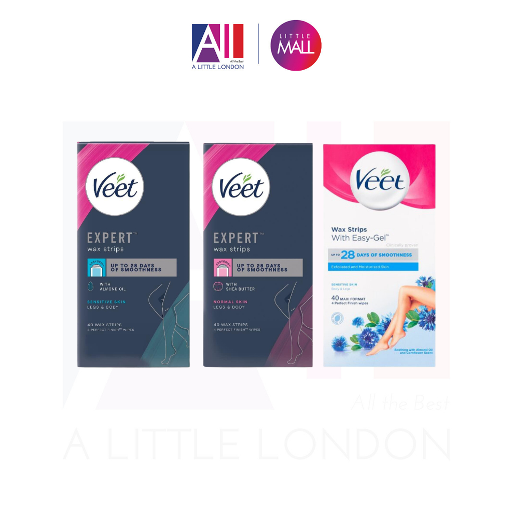 Wax tẩy lông chân tay body Veet Wax Strips cho da nhạy cảm / da thường (Bill Anh)