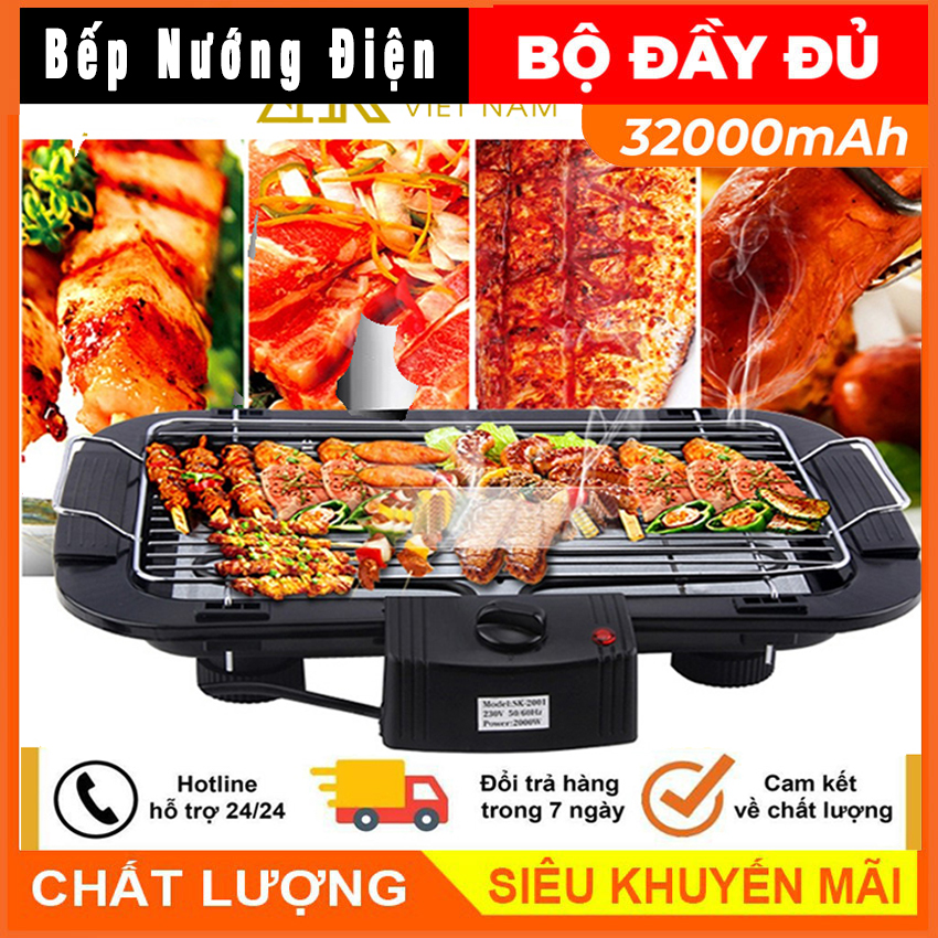 Bếp nướng điện không khói, Bếp nướng bbq làm party tại nhà,Bếp nướng điện đa năng công suất lớn 1500w cao cấp
