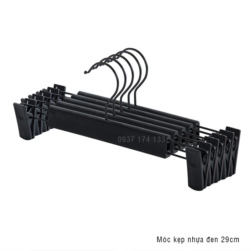 Móc kẹp quần chất liệu nhựa đen 29cm