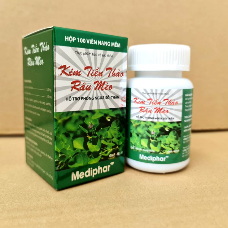 [HCM]Kim tiền thảo râu mèo hỗ trợ điều trị sỏi thận hộp 100 viên.