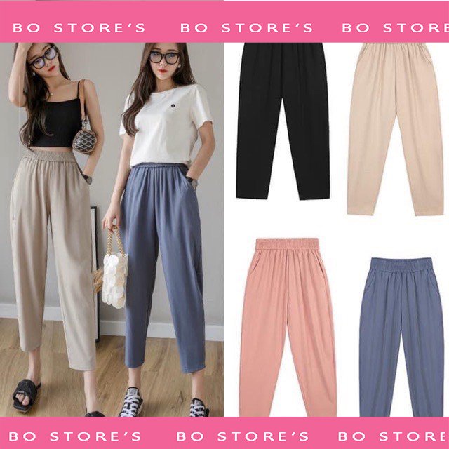 Quần baggy cạp chun cao tôn dáng nhiều màu đủ size