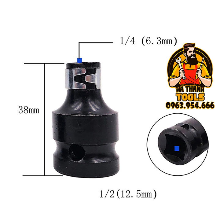 ĐẦU CHUYỂN BẮN ỐC, BU LÔNG SANG MÁY BẮN VÍT THAY NHANH - Đầu chuyển bu lông, khẩu sang bắn vít chuôi lục giác - Loại Đầu Ngắn