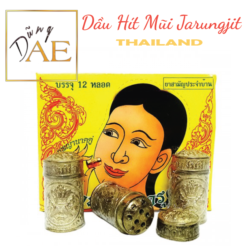 Dầu Hít Mũi Jarungjit Thái Lan - Ống hít xoang vàng, bạc
