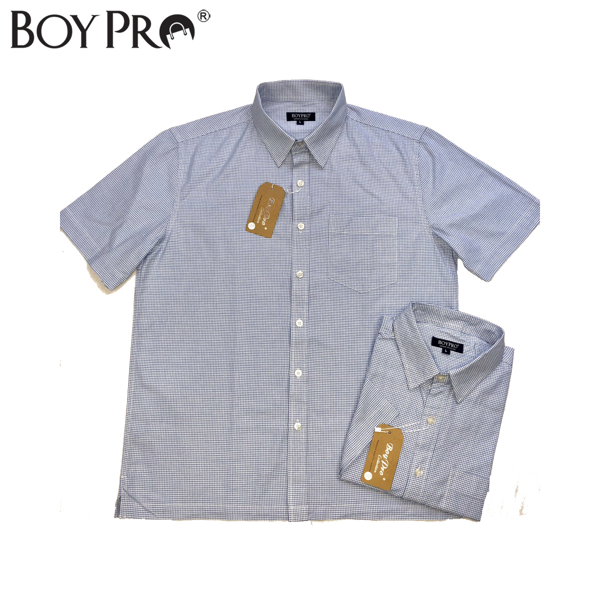 [MUA 2 GIAM 10K 3 GIAM 25K] Áo Sơ Mi Nam Vạt Ngang Trung Niên Boypro BP023 Sọc Xanh Trắng