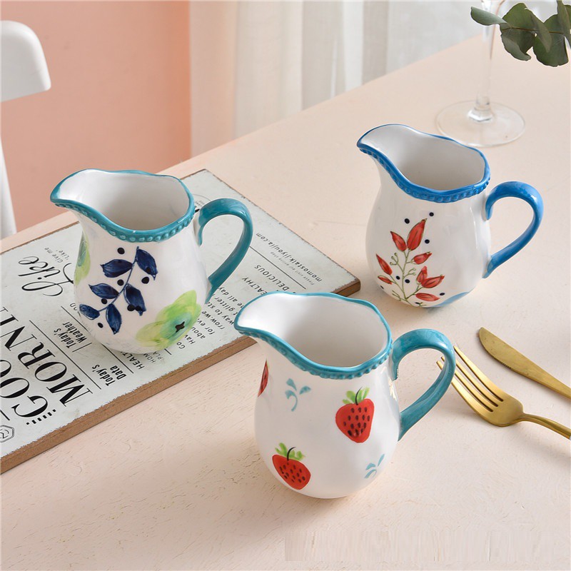 Cốc sứ rót sữa decor bàn ăn, bình sứ rót mật ong đẹp 350ml