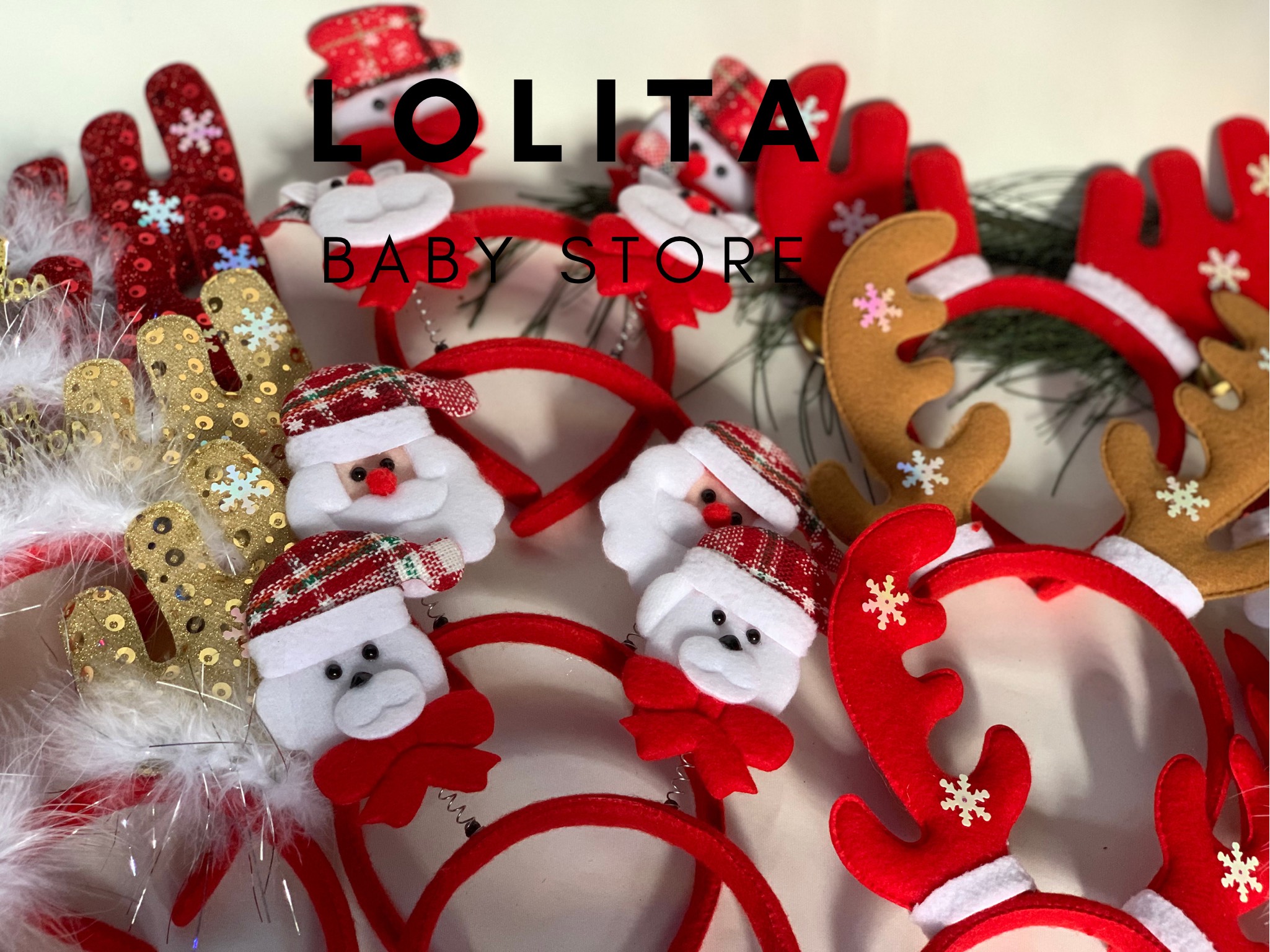 Bờm tóc xinh Noel, Nơ cài giáng sinh, Băng đô noel, Băng đô giáng sinh, Băng đô hình ông già Noel, Cài tóc hình cây thông