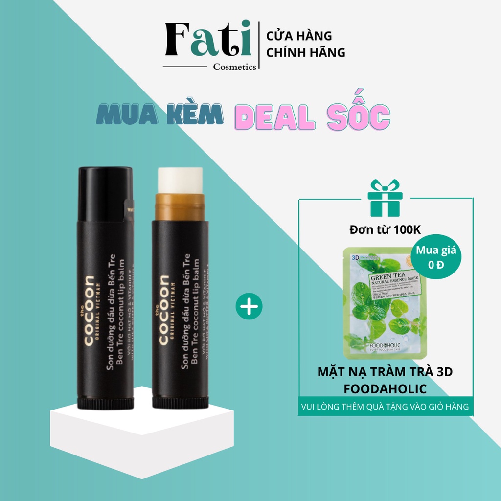 Son dưỡng môi dầu dừa bến tre Cocoon Coconut Lip Balm 5g