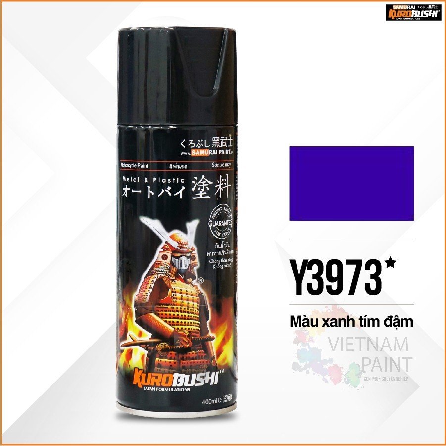 COMBO Sơn Samurai màu xanh GP Y3973 gồm 4 chai đủ quy trình độ bền cao chuyên dùng cho xe máy
