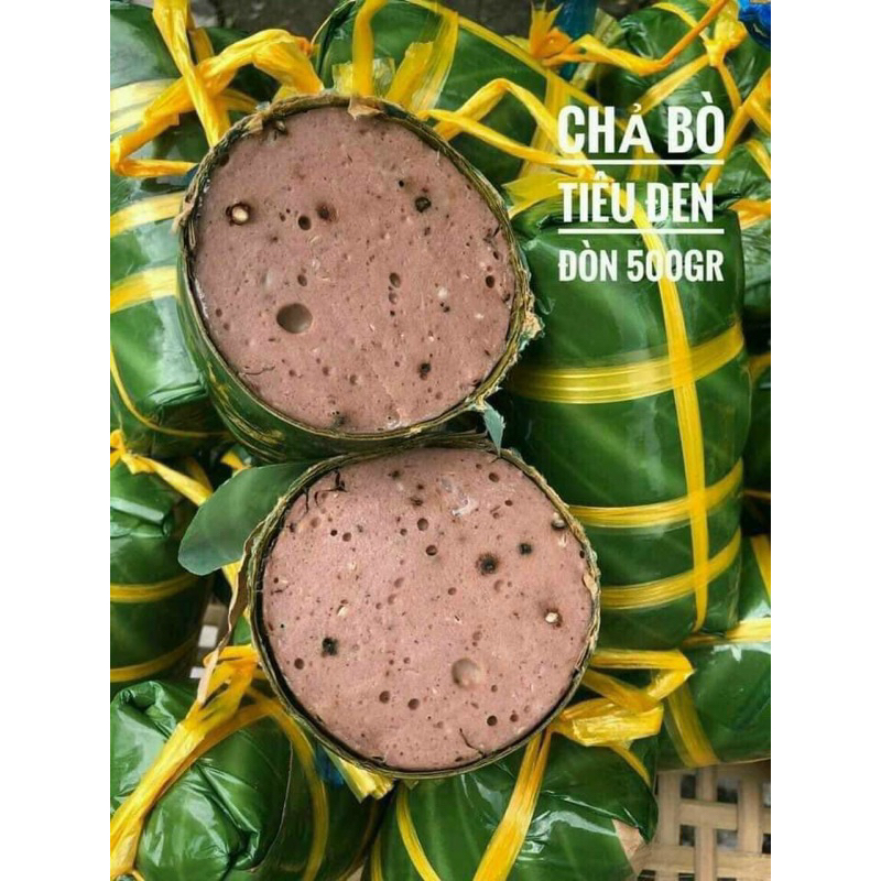 Hàng loại 1 Chả Bò Tiêu đen - đòn 500gr (giao tphcm)
