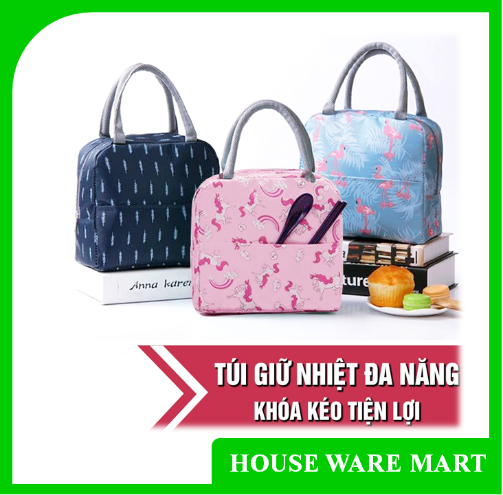 Túi giữ nhiệt đa năng - có khoá kéo tiện lợi - Ủ ấm thức ăn, trữ đồ lạnh không bị chảy nước ra ngoài