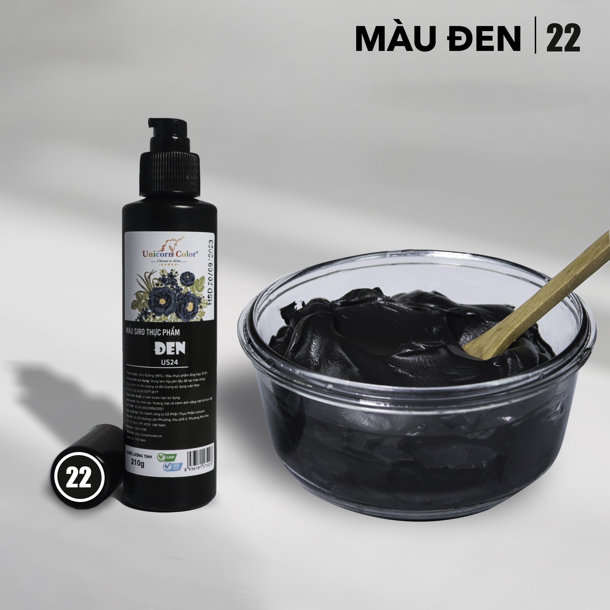 Màu thực phẩm 210g - đen ms22 - unicorn color
