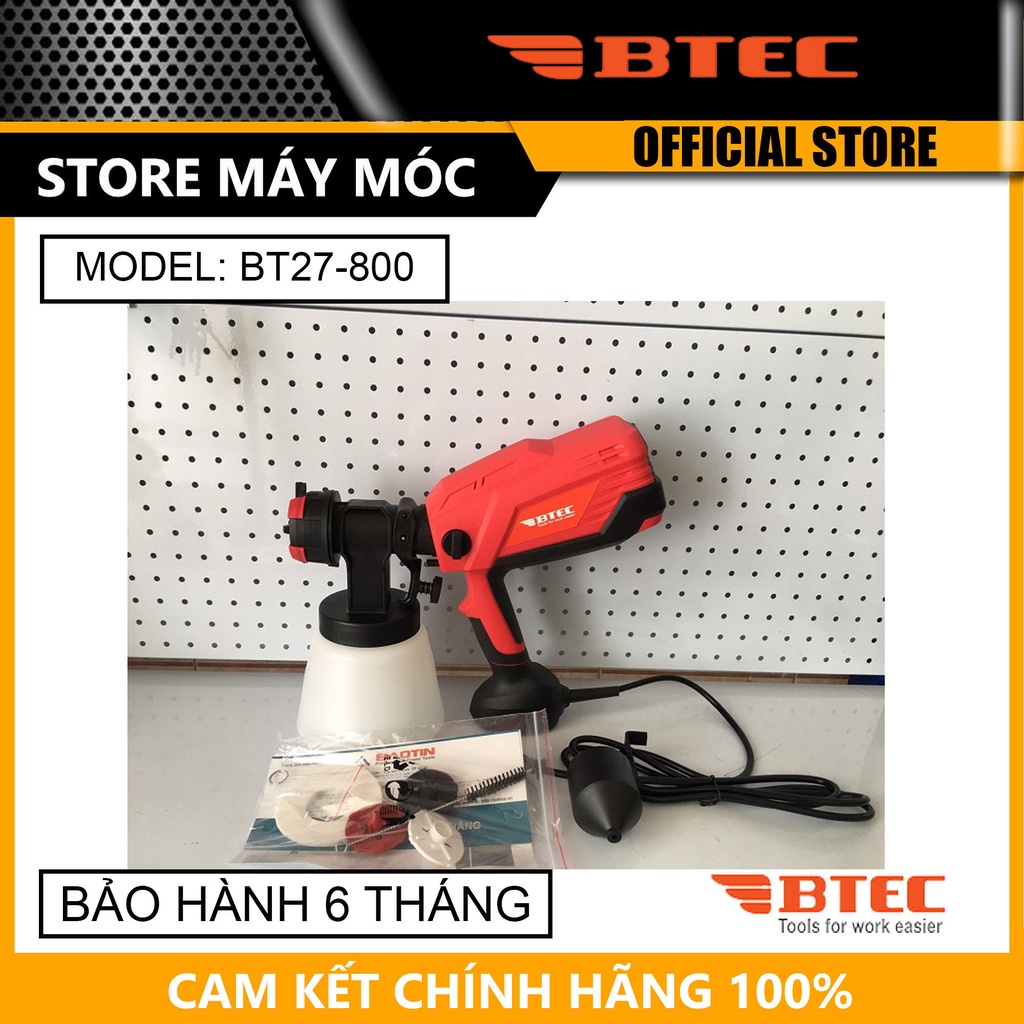 Máy phun sơn điện cầm tay btec bt27-800 - hàng chính hãng