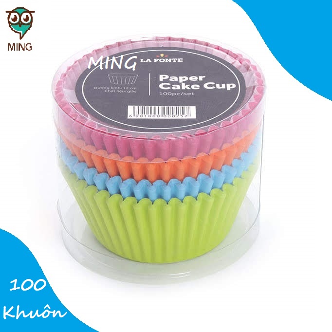 Khuôn giấy Lafonte 100 khuôn nướng bánh bông lan Cupcake Muffin